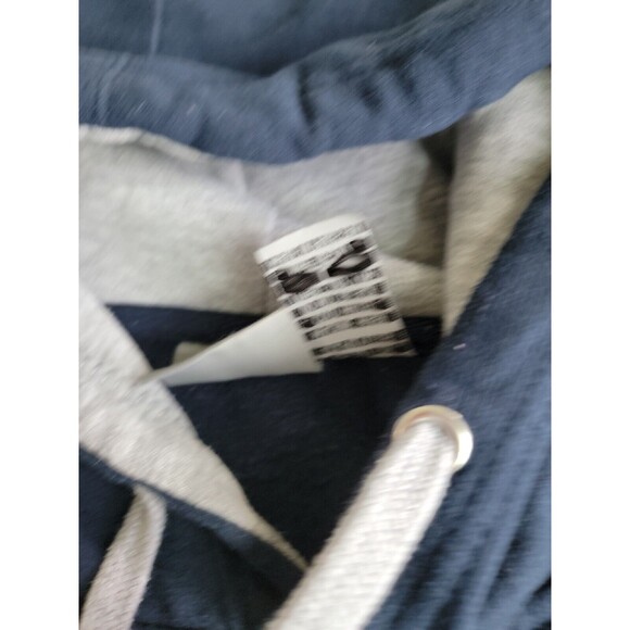 Renegade Mens L Hoodie Colorado Embroidered Trees Colorblock Blue Grey Pocket - Picture 4 of 16